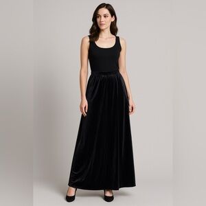 Alex Evenings Black Velvet Maxi Skirt Women’s Sz 14 Formal Evening Gown Skirt 12
